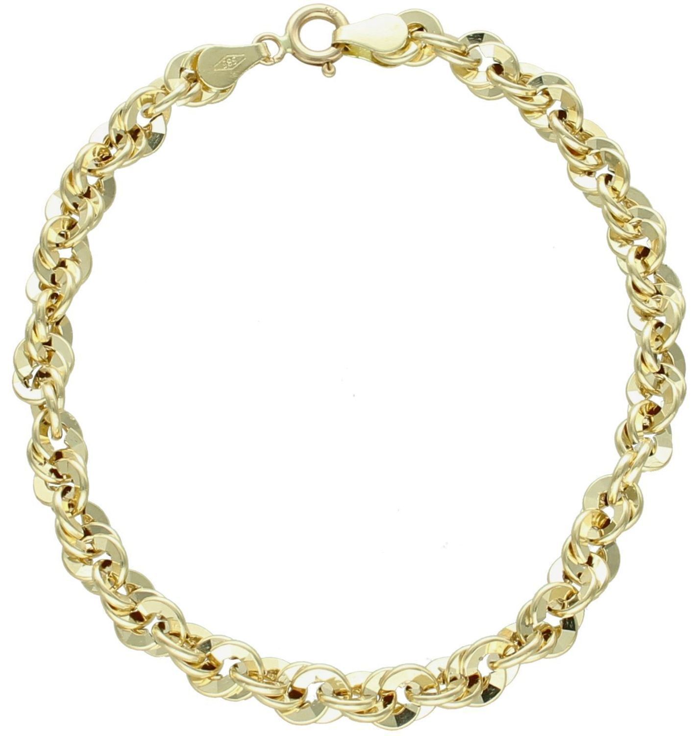 Bransoletka IRYDIA próba 585, DIA-BRA-12635-050-585 3,7mm  Złota bransoletka wykonana z 14 karatowego żółtego złota. Powstała z połączenia podwójnych ogniw, które tworzą elegancki i trwały spot..jpg